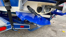 Load image into Gallery viewer, Blue B5M surf tabs with Lenco actuators on 2003 Malibu Wakesetter VLX surf boat
